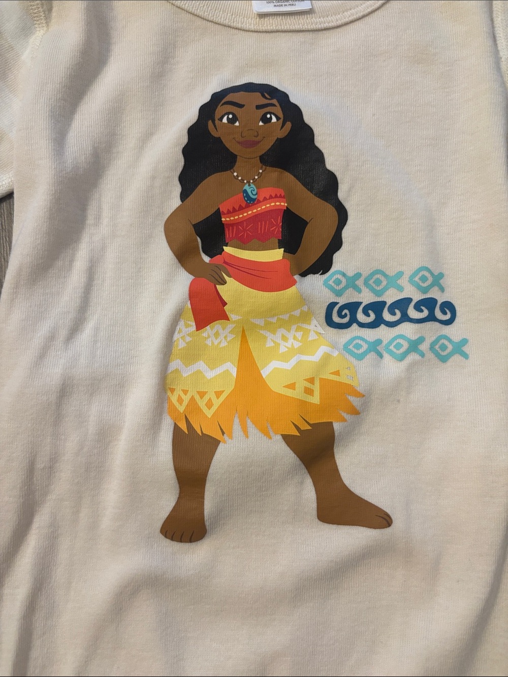 Hanna Andersson Cream and Yellow Moana Character Pajama Set NWOT